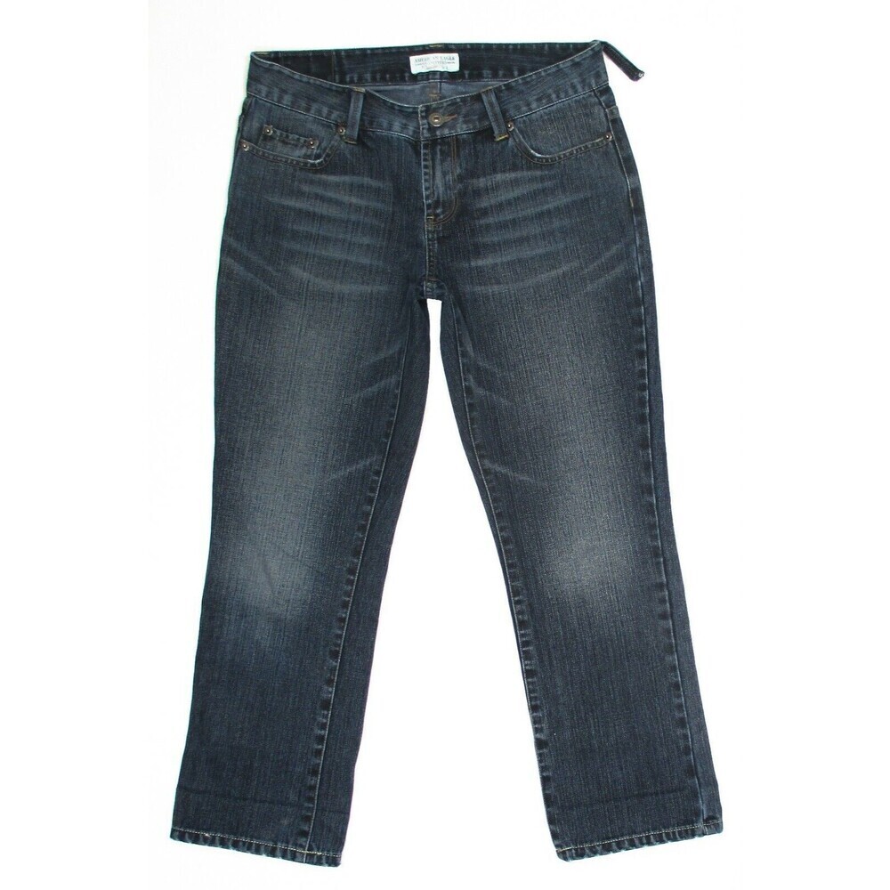 American Eagle Jeans 4 Blue Boy Fit Cropped Cotton Womens Measures 30 x 25